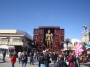 Carnevale di Viareggio 2010 - La parte anteriore del carro di prima categoria Machinarium di Franco Malfatti, rappresentante un grande robot. Il carro si  piazzato ottavo nella classifica carri di prima categoria - Fotografia febbraio 2010