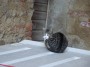 Gatti toscani - Un gatto davanti ad una antica porta di legno a Chiusdino - Fotografia gatto micio Toscana