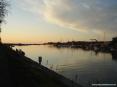 Marina di Cecina (Cecina Mare) (LI) - Le gru della zona di alaggio dei cantieri navali si stagliano nel cielo come gli alberi delle barche a vela