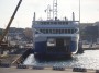 Navi e traghetti in Toscana - Ripresa frontale della M/N Blu Navy Achaeos con vista del garage nel porto di Piombino - Fotografia 11 maggio 2011