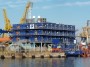 Navi e traghetti in Toscana - Particolare della cabine albergo ufficio del AVS Pioneer a Piombino dopo essere stata impegnata nelle operazioni di parbuckling della nave Costa Concordia naufragata all