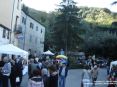 Sassetta (LI) - La piazza alle porte del paese in occasione della Sagra di Autunno 2008 con i suoi stand enogastronomici - Fotografia ottobre 2008